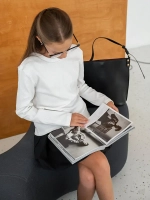 Белый лонгслив детский в школу