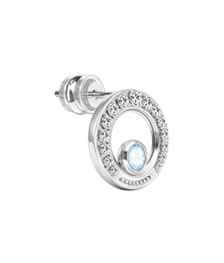 Серьги-пусеты из серебра со вставками из топаза и бесцветных фианитов