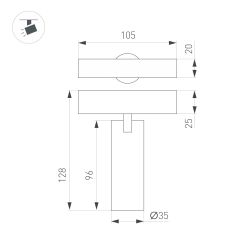 Светильник MAG-SPOT-ZOOM-25-R35-7W Day4000 (BK, 20-55 deg, 24V) (Arlight, IP20 Металл, 5 лет) 053796