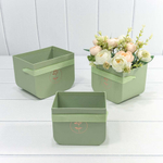 Коробка 16.5х12х12.5 см Набор 3 шт с закругленным дном (Зеленый)