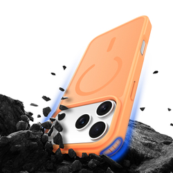 Матовый чехол оранжевого цвета с MagSafe для iPhone 17 Pro, серия Yind Series (Open Ring Version) от Dux Ducis