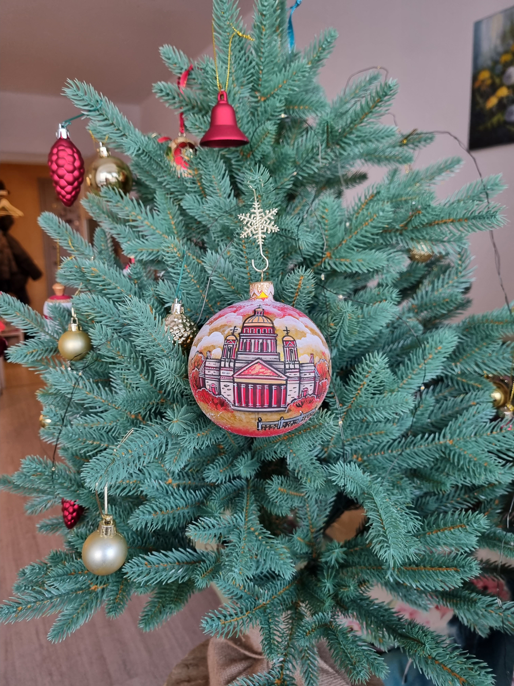 Шар стеклянный "Исакиевский собор",  ручная роспись