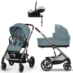 Коляска Cybex Balios S Lux TPE complete Cloud G Fog Grey Base G 4 в 1 Stormy Blue с дождевиками
