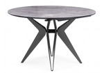 Стол стеклянный Woodville Рикла 120(160) серый мрамор, черный