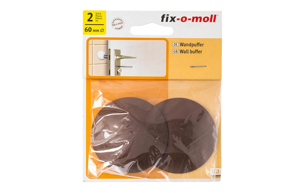 СТОПОР Д/ДВЕРИ FIX-O-MOLL НАСТЕН/САМОКЛ КОРИЧНЕВЫЙ D60ММ 2ШТ