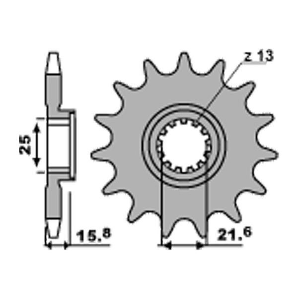 PBR 2093C15 звезда передняя (ведущая), 15 зубьев