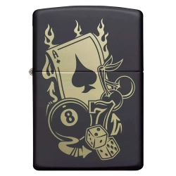 Зажигалка Zippo 49257 Gambling Design, Black Matte