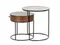 Набор из 2 столиков Double Round Ø52/45 см, стекло, керамика