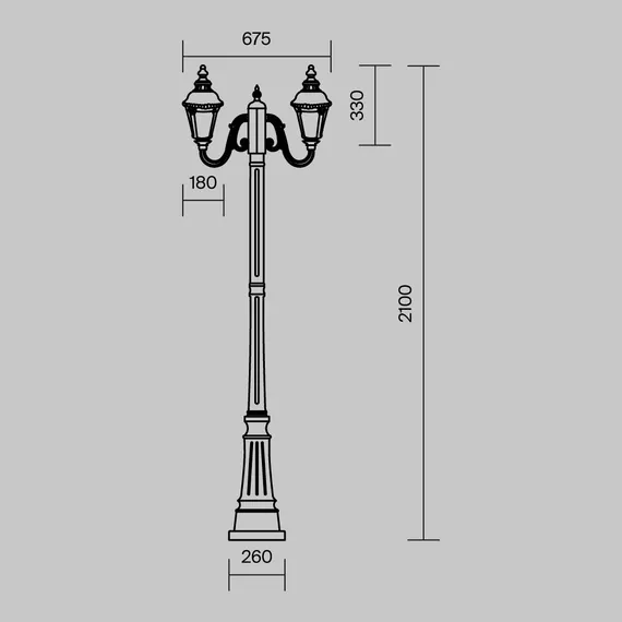 Садово-парковый светильник Goiri E27х2 60Вт IP 44 Outdoor o028fl-03bz