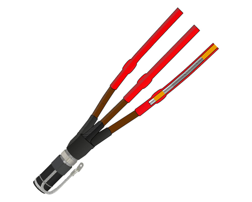 Муфта термоусаживаемая внутренней установки на трехжильный кабель с СПЭ-изоляцией с броней на напряжение до 10 кВ с ленточным экраном 3ПКВТпнг-LS-Б-10-70...120-КлЭ (без наконечников)