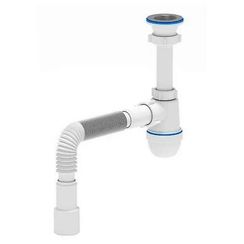 Сифон АНИ пласт д/умыв-ка/мойки бутылочный 1 1/2quot;x40 с гофрой 40х40/50 D-70мм C0115