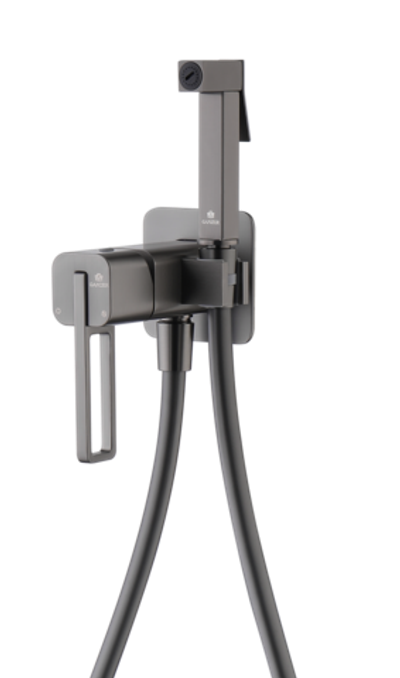 12157-Q Смеситель встраиваемый с ГИГ. душем (ГРАФИТ) GANZER (10/1шт)