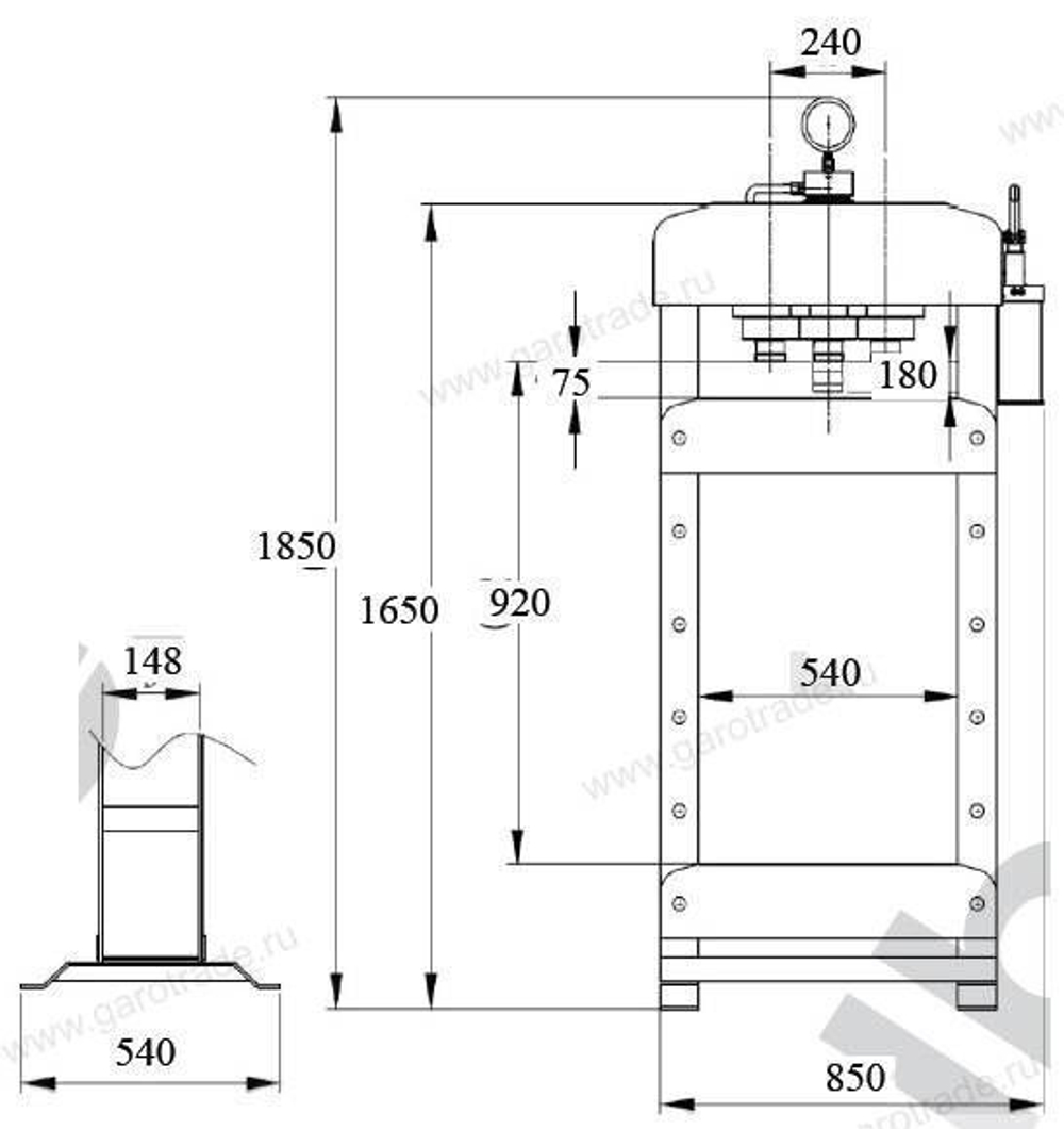 Пресс 30 т с ручным и пневматическим приводом Trommelberg SD20030EAM