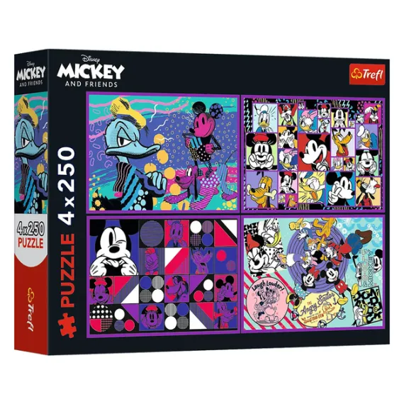 Puzzles - &quot;4x250&quot; - A series of Mickey Mouse adventures / Disney Mickey Mouse and Friends_FSC Mix 70