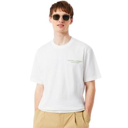 Теннисная футболка Lacoste Embroidered Cotton - white