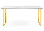 Керамический стол Woodville Селена 2 180х90х77 белый мрамор, золото