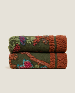 Плед 150x190 Frati Home Paradisiaco Verde зеленый с красным