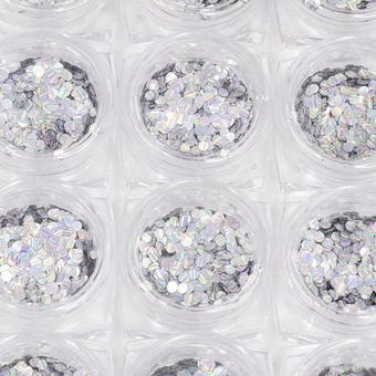 Декор для ногтей, камифубуки, серебристые-хамелеон, один размер, 12 шт