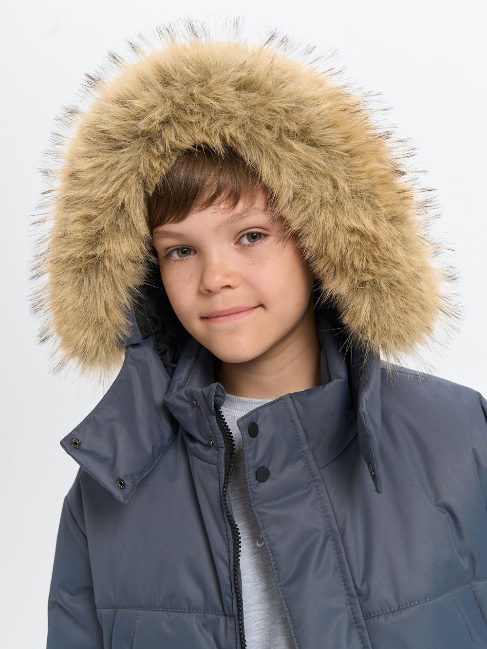 Парка зимняя "Графит" подростковая 7+