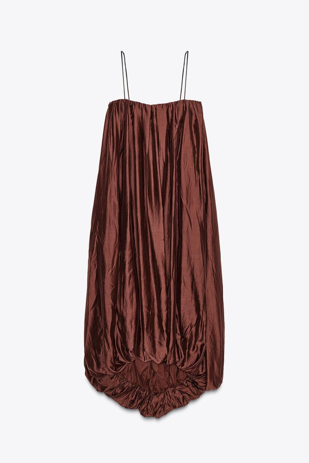 ZARA ПЛАТЬЕ-ТРАНСФОРМЕР С ЮБКОЙ-БАЛЛОНОМ — ZW COLLECTION, ТЕРРАКОТОВЫЙ