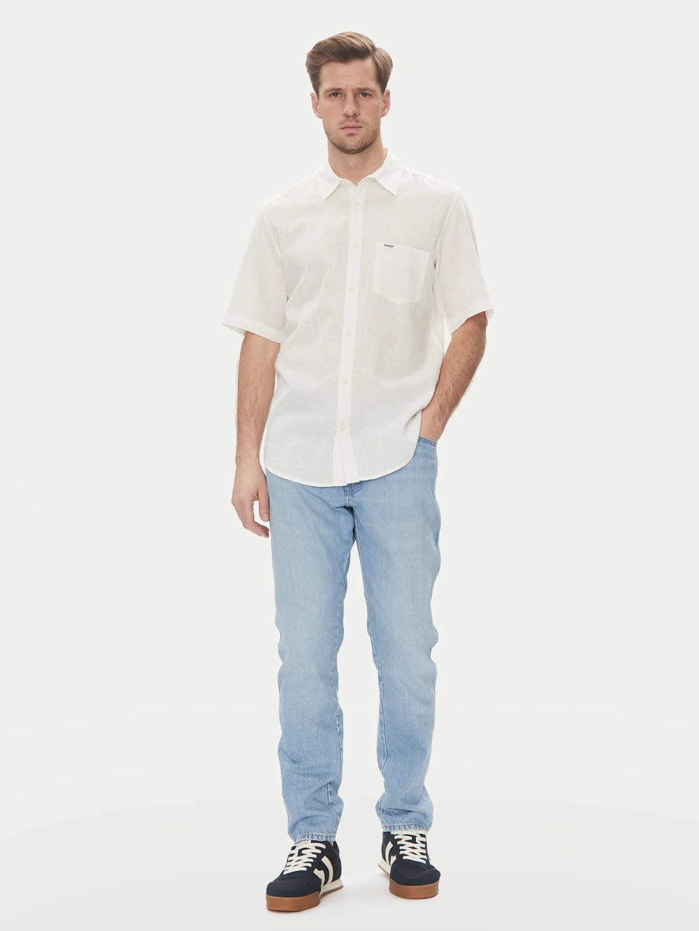 Рубашка мужская WRANGLER SS 1 PKT SHIRT WHITE