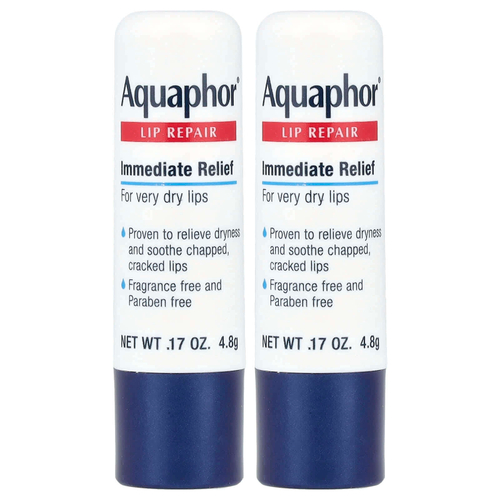 Aquaphor, стик для восстановления губ, мгновенное облегчение, 2 стика по 4,8 г (0,17 унции)
