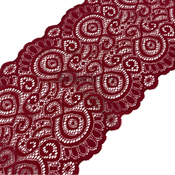 Кружево эластичное бордовое 17 см