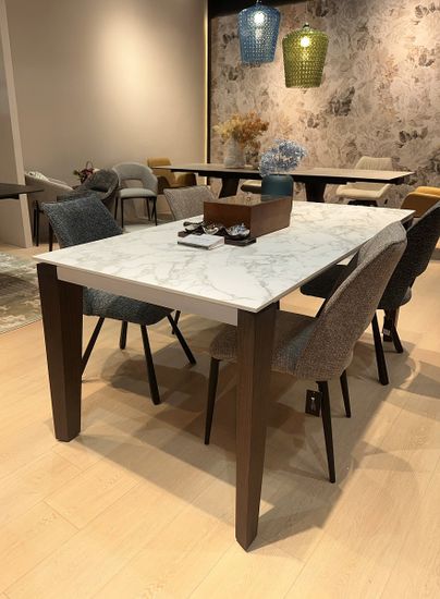 Стол ESMIR 180 MATTE ARABESCATO SOLID CERAMIC/ орех