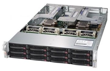 Сервер Supermicro SuperStorage 6029P-E1CR12L без процессора/без ОЗУ/без накопителей/количество отсеков 2.5" hot swap: 2/количество отсеков 3.5" hot swap: 12/2 x 1200 Вт/LAN 10 Гбит/c