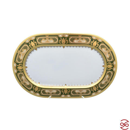 Блюдо овальное Falkenporzellan Donna Green gold 36 см