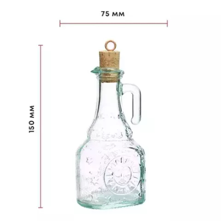 Бутылка-графин масло/уксус «Хелиос» стекло 240мл ,H=150,L=75,B=60мм прозр