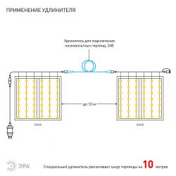 Светодиодная новогодняя гирлянда ЭРА ENOZ-2B Занавес уличная 2 м*2 м желтая 96 LED