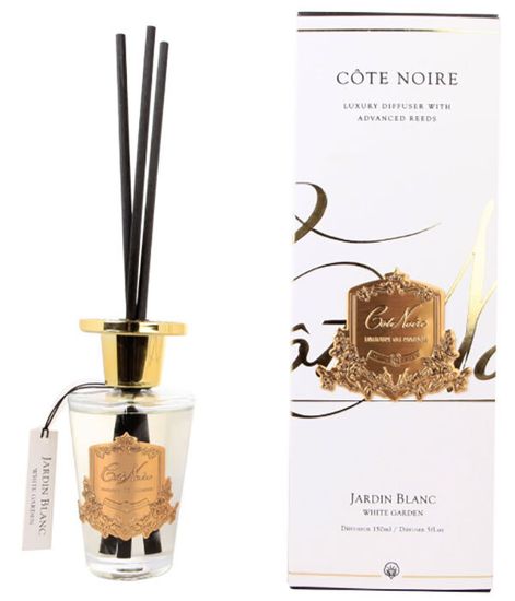 Белый сад, ароматический диффузор в золотом декоре, Cote Noire