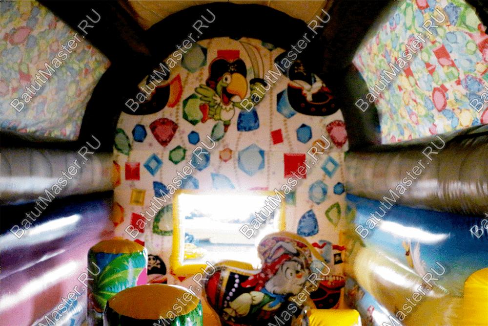 Коммерческий надувной батут "Сундучок с крышей"