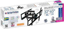 Кронштейн для телевизора Kromax OPTIMA-409 черный 32"-65" макс.45кг настенный поворотно-выдвижной и наклонный