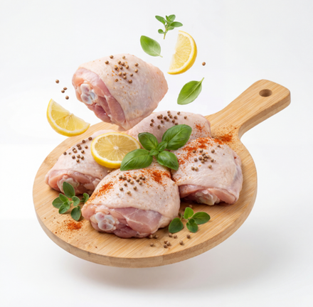 Бедро куриное на кости с кожей (подложка 800-1000 гр)