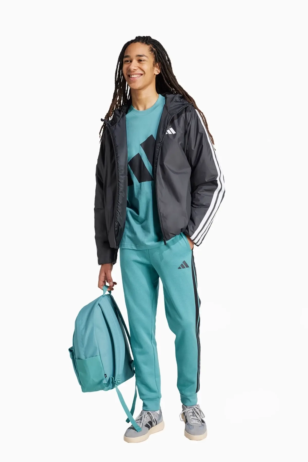 Штаны adidas Essentials 3-Stripes Fleece - бирюзовый