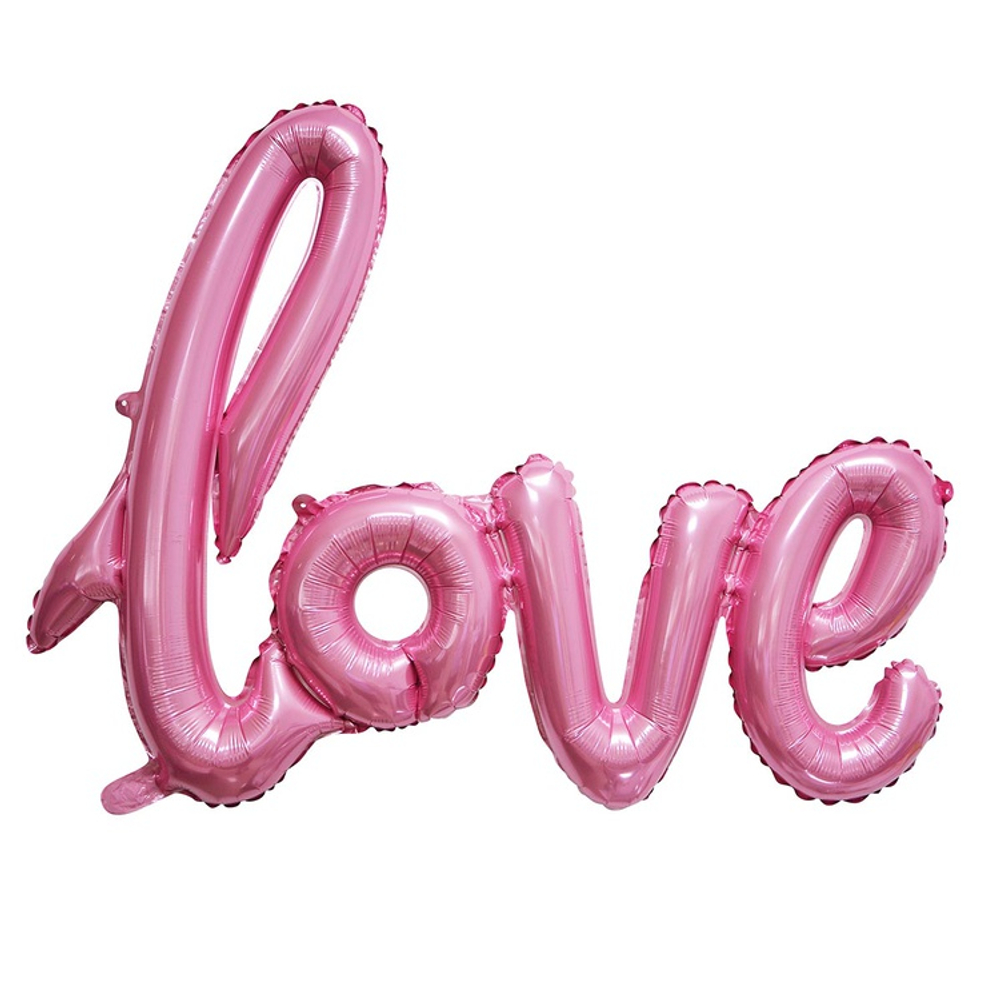 Шар фольгированный Надпись "Love" 108 см (Розовый)