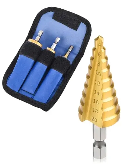 3 шт Ступенчатое сверло 3-12 мм 4-12 мм 4-20 мм набор буровых инструментов