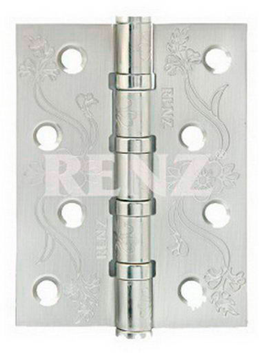 Петля RENZ DECOR FL 100-4BB FH SN никель матовый (цветы)