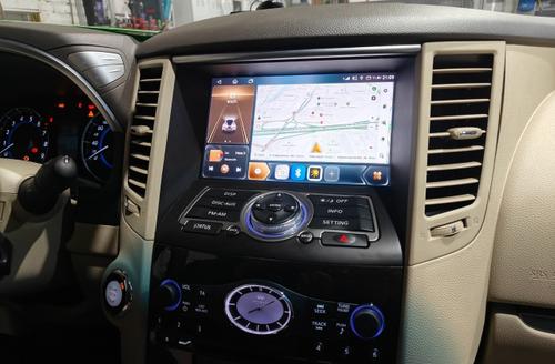 Магнитола для Infiniti QX70, FX35 (S51), FX37, FX30d, FX50 2008-2016 (Поддержка Bose и 360) - Kuberg KP-9828-5 (бежевая) Android 12, Быстрая, CarPlay, 4G SIM-слот