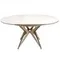 Круглый раздвижной обеденный стол 1119/MC22018DT из мраморной керамики и стали