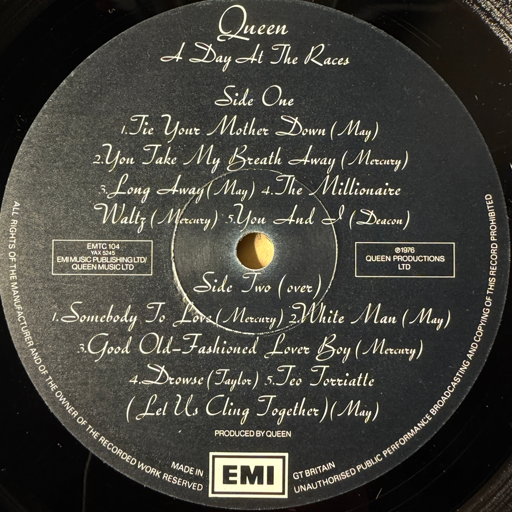 Queen - A Day At The Races (Англия 1976г.)