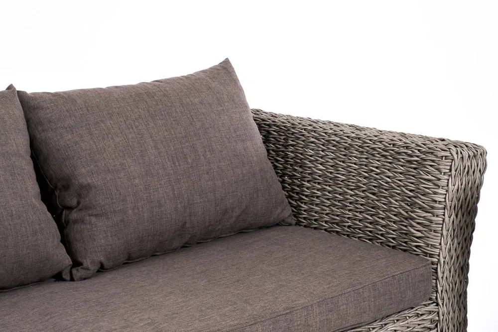 "Капучино сингл" лаунж-зона из искусственного ротанга (гиацинт), цвет серый