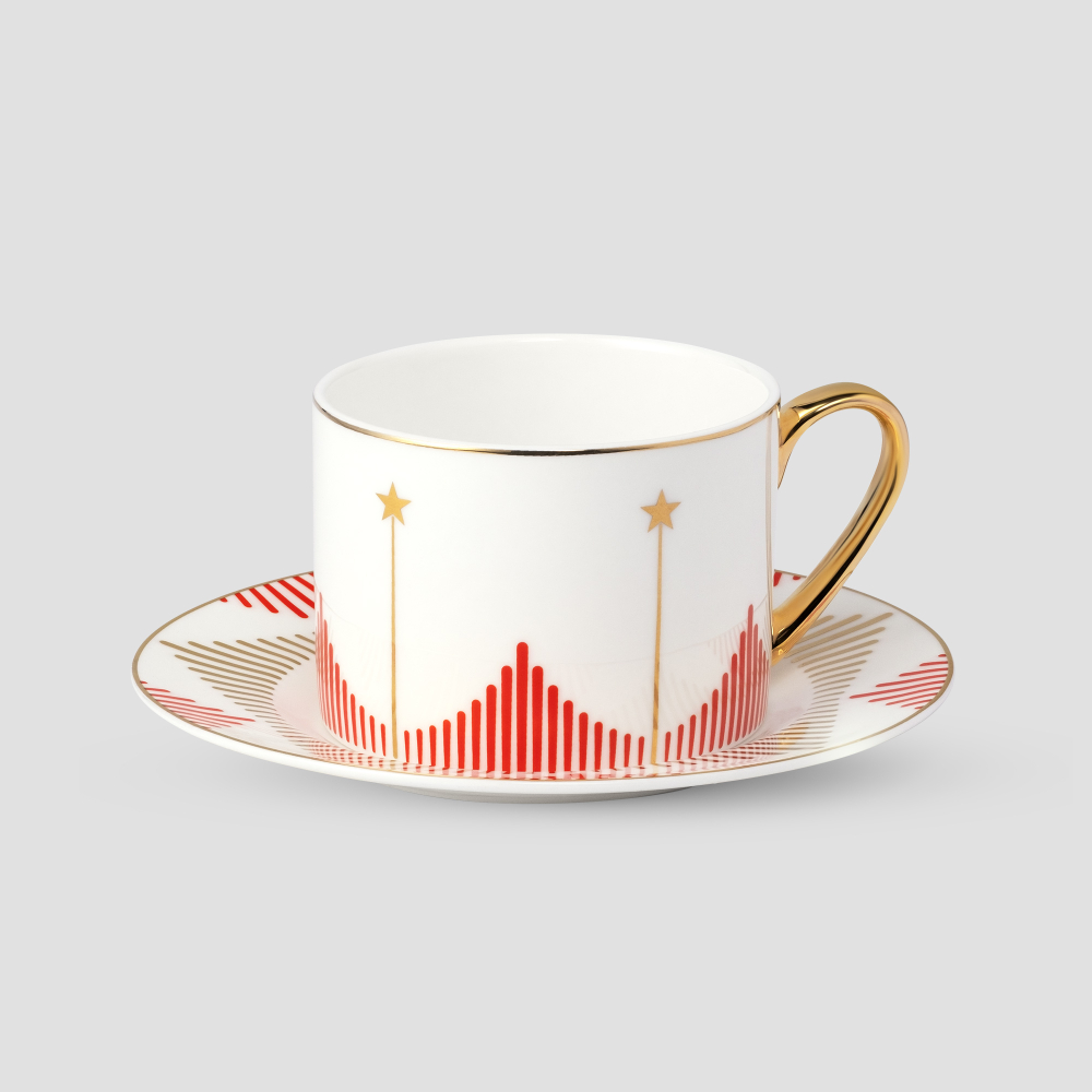 Чайная пара Farforite «Патриотическая» 250 мл в подарочной коробке