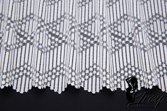 1367 ОПТ Кружево эластичное 20 см, Италия, геометрия, белый