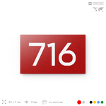 Номер на дверь 716, табличка на дверь для офиса, квартиры, кабинета, аудитории, склада, красная 120х70 мм, Айдентика Технолоджи