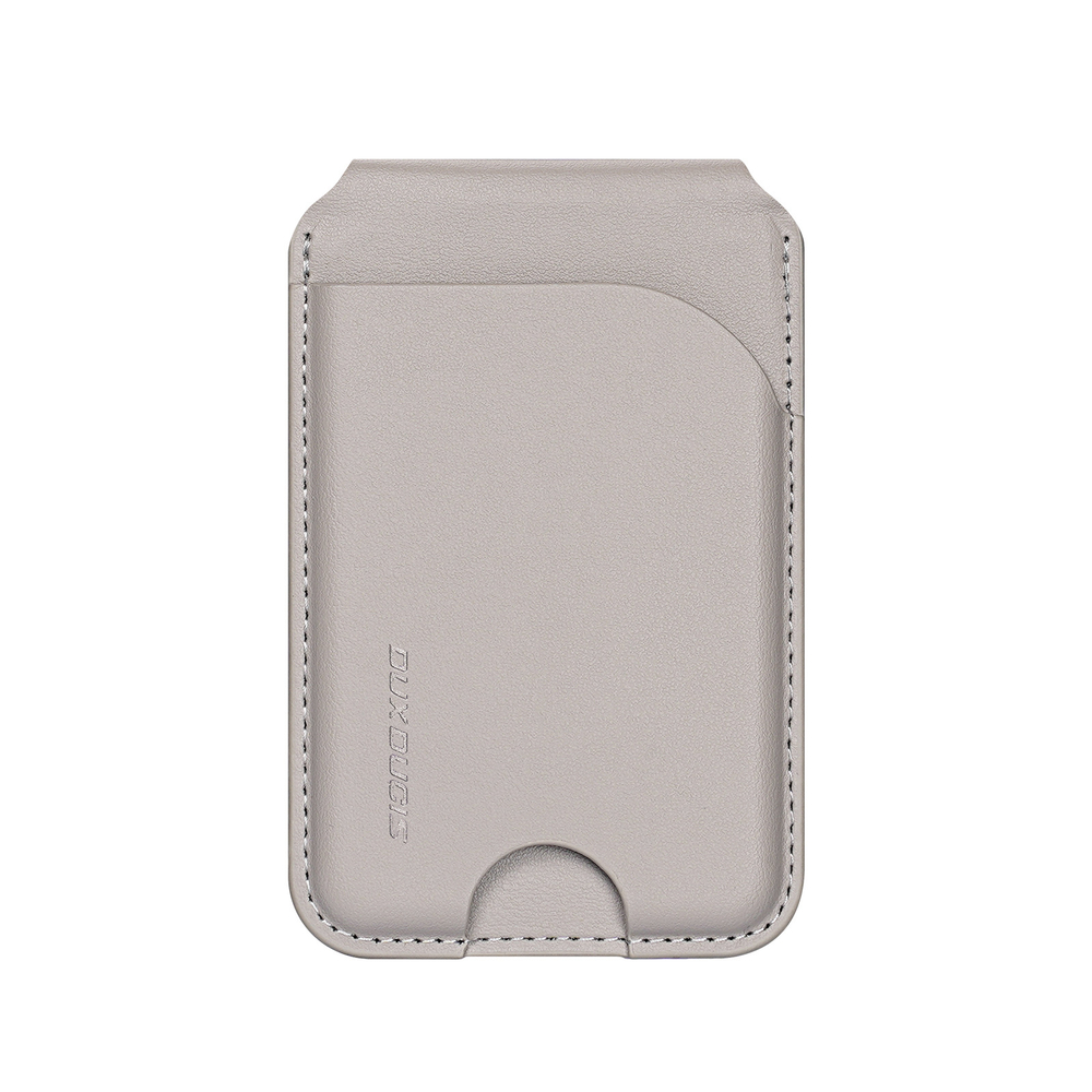 Магнитная подставка картхолдер серого цвета от Dux Ducis, серия Neva Series Magnetic Wallet Stand