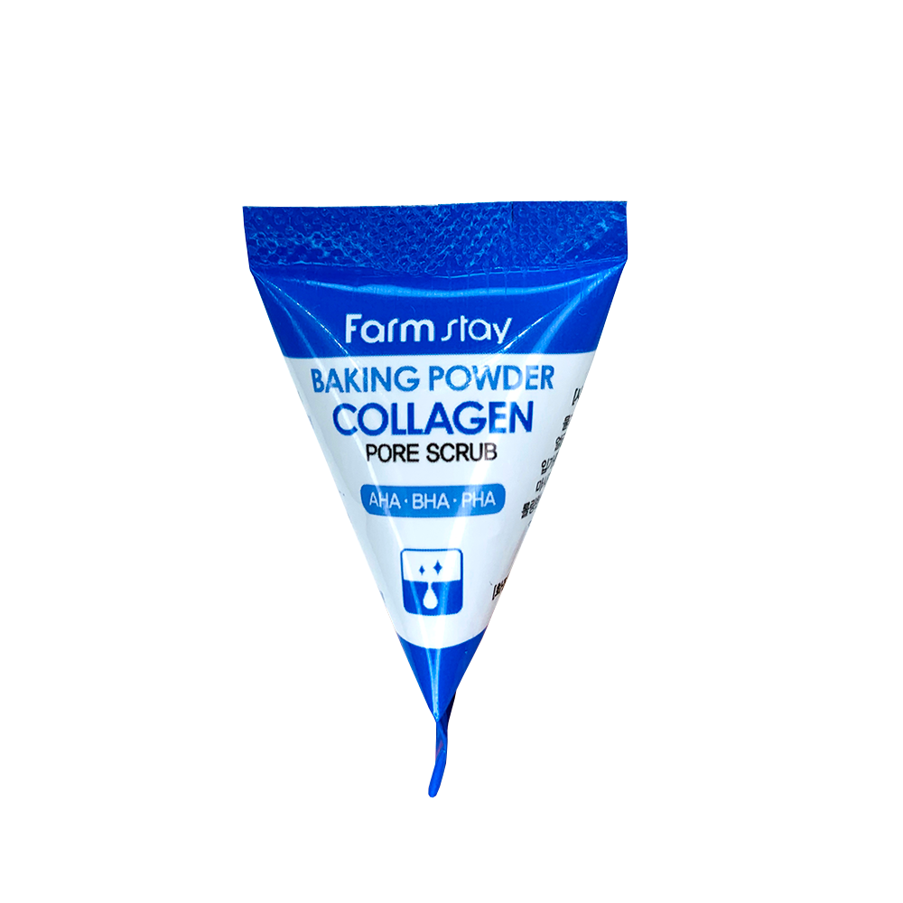 Farm Stay Baking Powder Collagen Pore Scrub скраб для лица в пирамидках с коллагеном