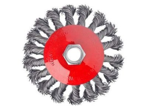 Щетка металл. ЕРМАК для УШМ 100мм/М14 крученая тарелка (100шт/кор)